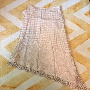 Beautiful lace asymmetrical skirt.